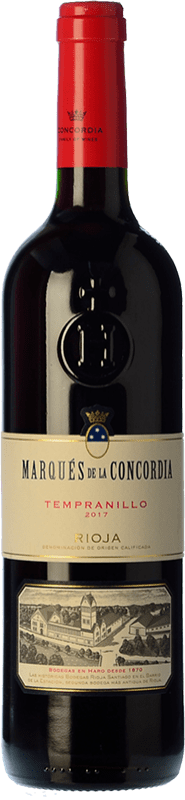 5,95 € Бесплатная доставка | Красное вино Marqués de La Concordia Дуб D.O.Ca. Rioja Ла-Риоха Испания Tempranillo — Темпранильо Бутылка 75 cl