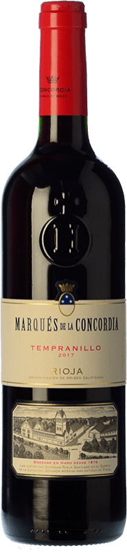 5,95 € Envío gratis | Vino tinto Marqués de La Concordia Roble D.O.Ca. Rioja La Rioja España Tempranillo Botella 75 cl