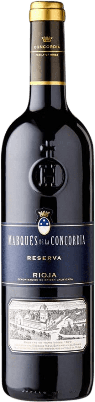 13,95 € Envío gratis | Vino tinto Marqués de La Concordia Reserva D.O.Ca. Rioja La Rioja España Tempranillo Botella 75 cl