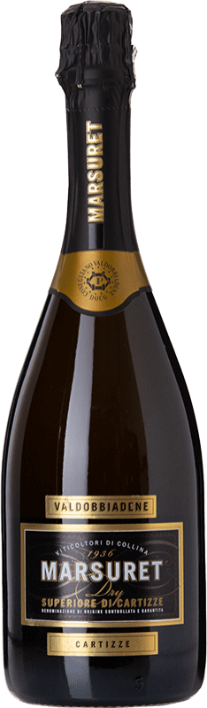 31,95 € Spedizione Gratuita | Spumante bianco Marsuret Secco D.O.C.G. Prosecco di Valdobbiadene Superiore di Cartizze Veneto Italia Glera Bottiglia 75 cl