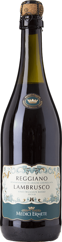 6,95 € 免费送货 | 红酒 Medici Ermete Lambrusco Secco D.O.C. Reggiano 艾米利亚 - 罗马涅 意大利 Lambrusco Salamino, Lambrusco Marani 瓶子 75 cl