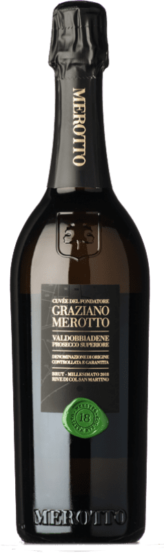 21,95 € Envio grátis | Espumante branco Merotto Graziano Brut D.O.C.G. Prosecco di Conegliano-Valdobbiadene Vêneto Itália Glera Garrafa 75 cl