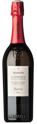 15,95 € Spedizione Gratuita | Spumante bianco Merotto Bareta Brut D.O.C.G. Prosecco di Conegliano-Valdobbiadene Veneto Italia Glera Bottiglia 75 cl