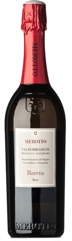 15,95 € Бесплатная доставка | Белое игристое Merotto Bareta брют D.O.C.G. Prosecco di Conegliano-Valdobbiadene Венето Италия Glera бутылка 75 cl