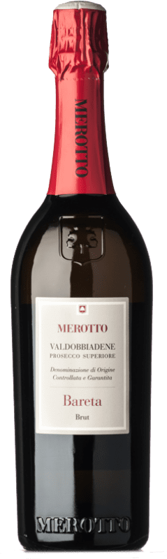 16,95 € Envoi gratuit | Vin Mousseux Blanc Merotto Bareta Brut D.O.C.G. Prosecco di Conegliano-Valdobbiadene Vénétie Italie Glera Bouteille 75 cl