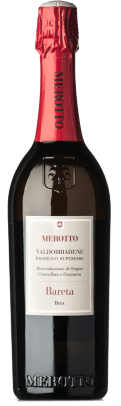 15,95 € Kostenloser Versand | Weißer Sekt Merotto Bareta Brut D.O.C.G. Prosecco di Conegliano-Valdobbiadene Venetien Italien Glera Flasche 75 cl