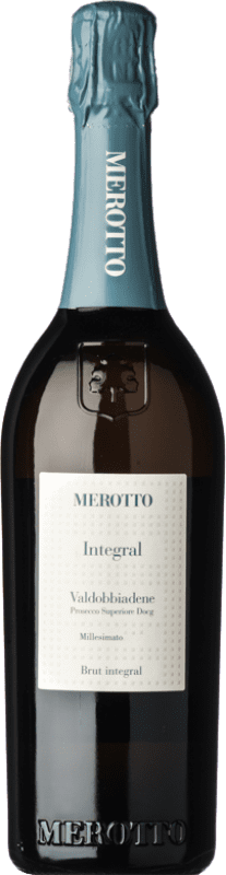 16,95 € Бесплатная доставка | Белое игристое Merotto Integral брют D.O.C.G. Prosecco di Conegliano-Valdobbiadene Венето Италия Glera бутылка 75 cl