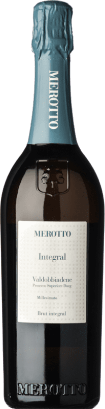16,95 € 送料無料 | 白スパークリングワイン Merotto Integral Brut D.O.C.G. Prosecco di Conegliano-Valdobbiadene ベネト イタリア Glera ボトル 75 cl