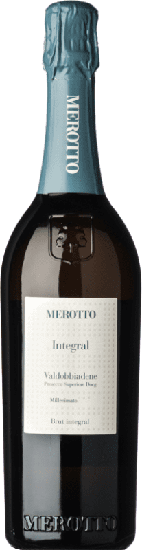 17,95 € Envoi gratuit | Vin Mousseux Blanc Merotto Integral Brut D.O.C.G. Prosecco di Conegliano-Valdobbiadene Vénétie Italie Glera Bouteille 75 cl