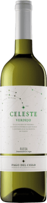 8,95 € Envío gratis | Vino Blanco Pago del Cielo Celeste D.O. Rueda Castilla y León España Verdejo 75 cl