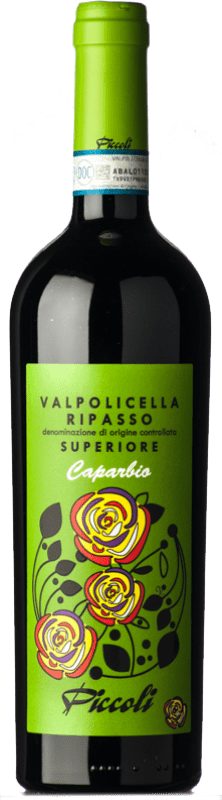 31,95 € Бесплатная доставка | Красное вино Piccoli Daniela Caparbio D.O.C. Valpolicella Ripasso Венето Италия Corvina — Корвина, Rondinella — Рондинелла, Corvinone — Корвиноне, Molinara — Молинара, Oseleta — Оселета, Croatina — Кроатина Бутылка 75 cl
