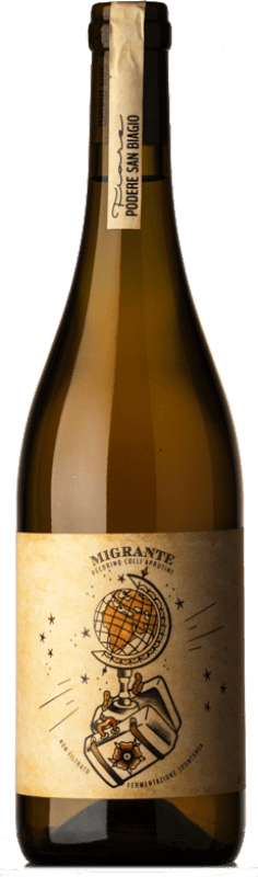 17,95 € Spedizione Gratuita | Vino Bianco San Biagio Migrante I.G.T. Colli Aprutini Abruzzo Italia Pecorino Eco — Biologico 75 cl