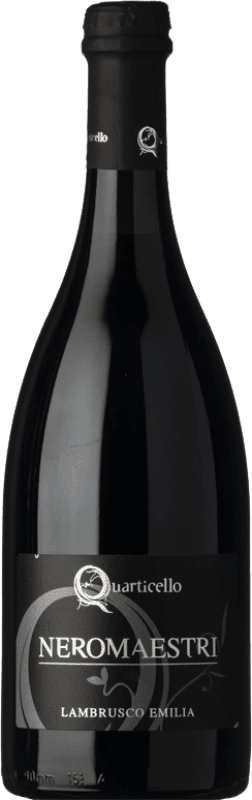15,95 € Free Shipping | Red Sparkling Wine Quarticello Neromaestri Frizzante — Semi-Sparkling I.G.T. Emilia Romagna Emilia-Romagna Italy Lambrusco Eco — Organic Bottle 75 cl