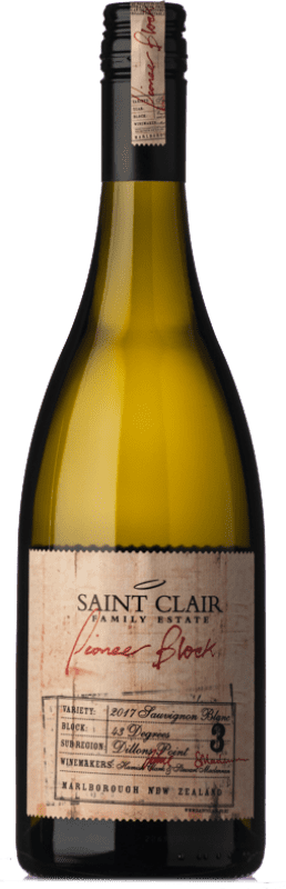 32,95 € Free Shipping | White wine Saint Clair Block 3 I.G. Marlborough Marlborough New Zealand Sauvignon White Bottle 75 cl