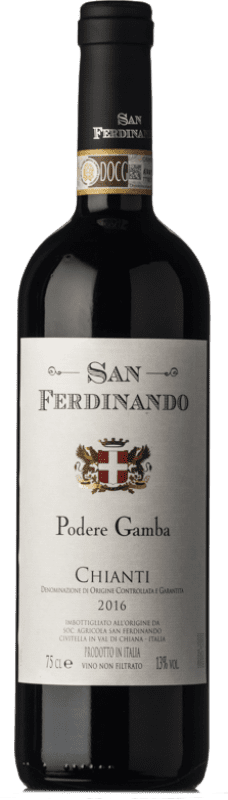 15,95 € 免费送货 | 红酒 San Ferdinando Podere Gamba D.O.C.G. Chianti 托斯卡纳 意大利 Sangiovese, Pugnitello 瓶子 75 cl