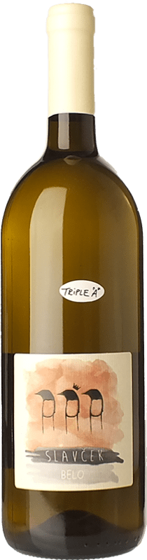 14,95 € Envío gratis | Vino blanco Slavček Belo Eslovenia Chardonnay, Sauvignon, Ribolla Gialla, Malvasía Istriana Botella 1 L
