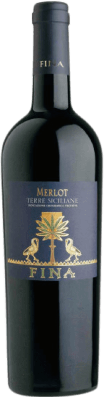 14,95 € Бесплатная доставка | Красное вино Cantine Fina I.G.T. Terre Siciliane Сицилия Италия Merlot бутылка 75 cl