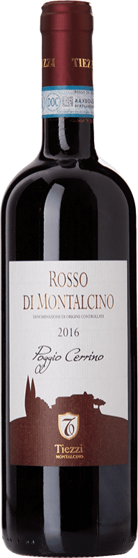 19,95 € Бесплатная доставка | Красное вино Tiezzi Poggio Cerrino D.O.C. Rosso di Montalcino Тоскана Италия Sangiovese бутылка 75 cl