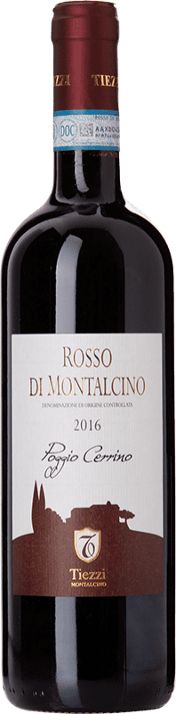 19,95 € Free Shipping | Red wine Tiezzi Poggio Cerrino D.O.C. Rosso di Montalcino Tuscany Italy Sangiovese Bottle 75 cl