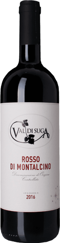 17,95 € Kostenloser Versand | Rotwein Val di Suga D.O.C. Rosso di Montalcino Toskana Italien Sangiovese Flasche 75 cl