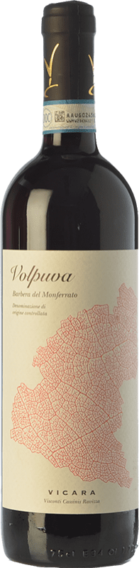 14,95 € Kostenloser Versand | Rotwein Vicara Volpuva D.O.C. Barbera del Monferrato Piemont Italien Barbera Flasche 75 cl