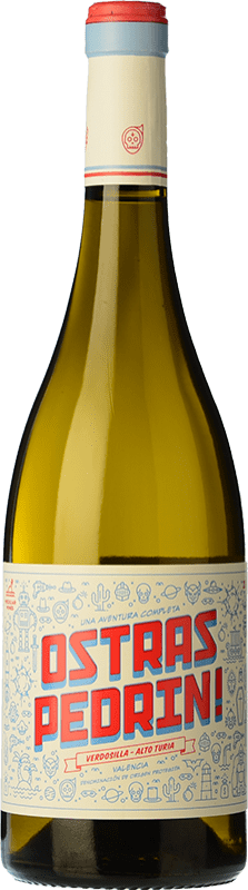9,95 € Spedizione Gratuita | Vino bianco Vicente Gandía Ostras Pedrín Verdosilla D.O. Valencia Comunità Valenciana Spagna Bottiglia 75 cl