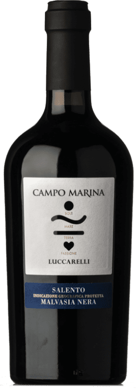15,95 € Kostenloser Versand | Rotwein Vigneti del Salento Luccarelli Campo Marina I.G.T. Salento Apulien Italien Schwarzer Malvasier Flasche 75 cl