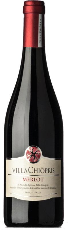 10,95 € Free Shipping | Red wine Villa Chiòpris D.O.C. Friuli Grave Friuli-Venezia Giulia Italy Merlot Bottle 75 cl