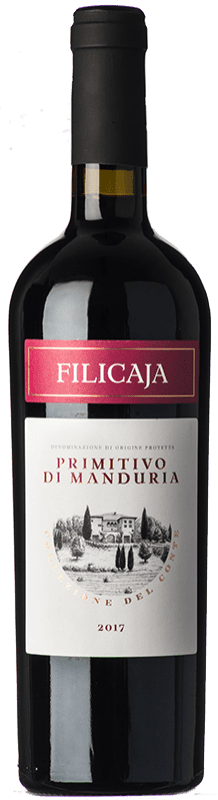 11,95 € 免费送货 | 红酒 Villa da Filicaja D.O.C. Primitivo di Manduria 普利亚大区 意大利 Primitivo 瓶子 75 cl