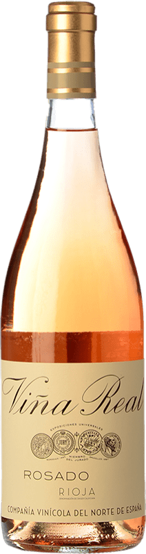 10,95 € Бесплатная доставка | Розовое вино Viña Real Rosado D.O.Ca. Rioja Ла-Риоха Испания Tempranillo, Viura бутылка 75 cl