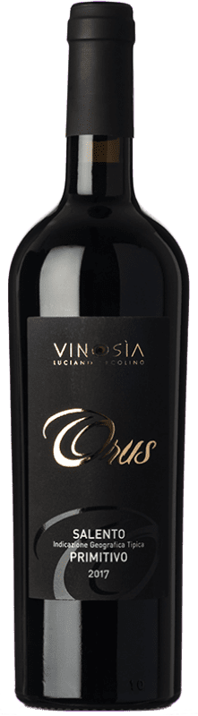12,95 € Envío gratis | Vino tinto Vinosìa Orus I.G.T. Salento Puglia Italia Primitivo Botella 75 cl