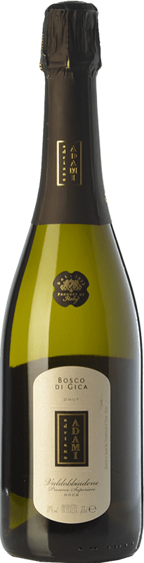 15,95 € 免费送货 | 白起泡酒 Adami Bosco di Gica 香槟 D.O.C.G. Prosecco di Conegliano-Valdobbiadene 特雷维索 意大利 Chardonnay, Glera 瓶子 75 cl