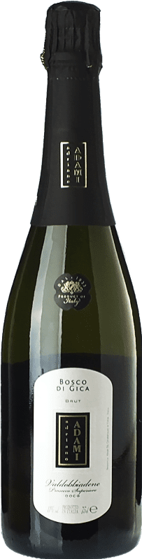 12,95 € 送料無料 | 白スパークリングワイン Adami Bosco di Gica Brut D.O.C.G. Prosecco di Conegliano-Valdobbiadene トレヴィーゾ イタリア Chardonnay, Glera マグナムボトル 1,5 L