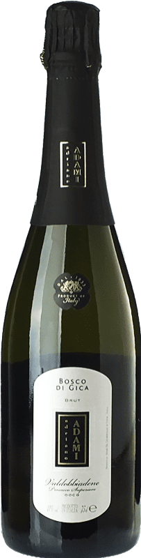 12,95 € Бесплатная доставка | Белое игристое вино Adami Bosco di Gica Brut — брют D.O.C.G. Prosecco di Conegliano-Valdobbiadene Treviso Италия Chardonnay — Шардоне, Glera — Глера Бутылка Магнум 1,5 L