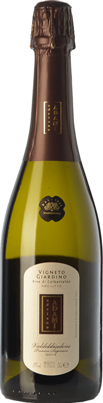 19,95 € Бесплатная доставка | Белое игристое вино Adami Vigneto Giardino Seco — Сухое D.O.C.G. Prosecco di Conegliano-Valdobbiadene Treviso Италия Glera — Глера Бутылка 75 cl