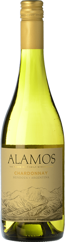 12,95 € 免费送货 | 白酒 Alamos 岁 I.G. Mendoza 门多萨 阿根廷 Chardonnay 瓶子 75 cl