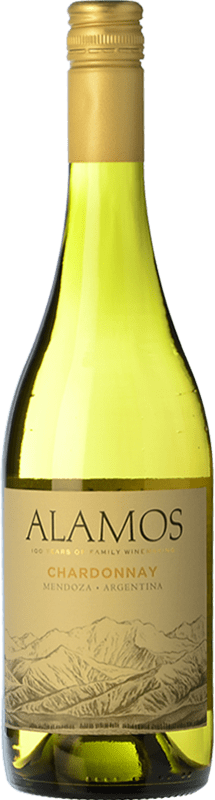 12,95 € Kostenloser Versand | Weißwein Alamos Crianza — Kurze Fassreifung I.G. Mendoza Mendoza Argentinien Chardonnay Flasche 75 cl