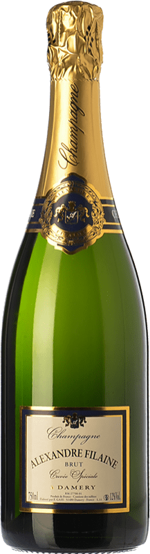 48,95 € 免费送货 | 白起泡酒 Alexandre Filaine Cuvée Spéciale 年轻的 A.O.C. Champagne 香槟酒 法国 Pinot Black, Chardonnay, Pinot Meunier 瓶子 75 cl