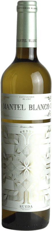 9,95 € Spedizione Gratuita | Vino bianco Álvarez y Díez Mantel Blanco D.O. Rueda Castilla y León Spagna Sauvignon Bianca Bottiglia 75 cl