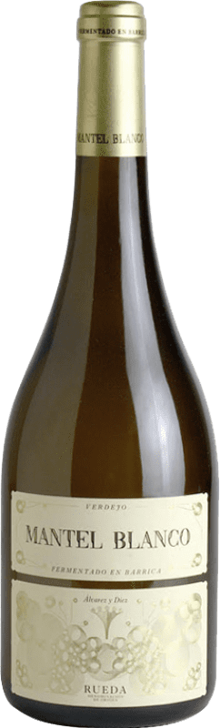 13,95 € Free Shipping | White wine Álvarez y Díez Mantel Blanco Fermentado en Barrica Aged D.O. Rueda Castilla y León Spain Verdejo Bottle 75 cl