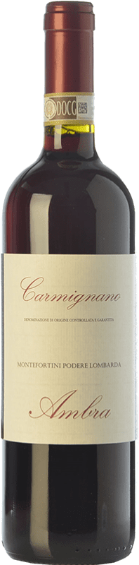 16,95 € Spedizione Gratuita | Vino rosso Ambra Montefortini D.O.C.G. Carmignano Toscana Italia Cabernet Sauvignon, Sangiovese, Canaiolo Bottiglia 75 cl