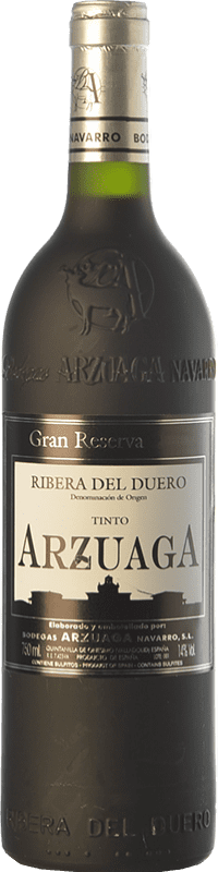 104,95 € Kostenloser Versand | Rotwein Arzuaga Große Reserve D.O. Ribera del Duero Kastilien und León Spanien Tempranillo, Merlot, Cabernet Sauvignon Flasche 75 cl