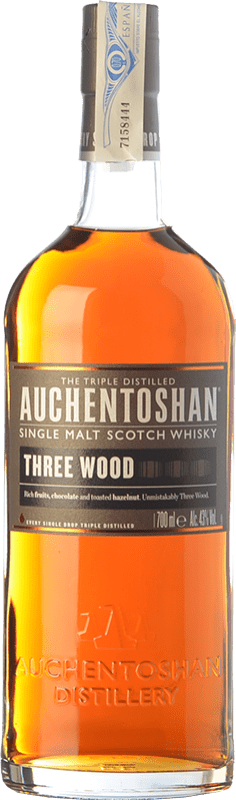 55,95 € Envio grátis | Whisky Single Malt Auchentoshan Three Wood Lowlands Reino Unido Garrafa 70 cl