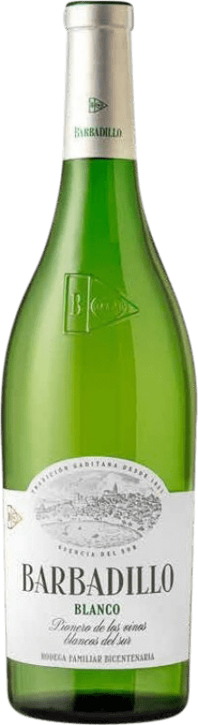 7,95 € Spedizione Gratuita | Vino Bianco Barbadillo Castillo de San Diego Giovane I.G.P. Vino de la Tierra de Cádiz Andalusia Spagna Palomino Fino 75 cl