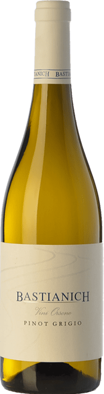 19,95 € Spedizione Gratuita | Vino bianco Bastianich Pinot Grigio D.O.C. Colli Orientali del Friuli Friuli-Venezia Giulia Italia Pinot Grigio Bottiglia 75 cl
