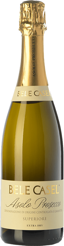 15,95 € Free Shipping | White sparkling Bele Casel Extra Dry D.O.C.G. Asolo Prosecco Veneto Italy Glera Bottle 75 cl