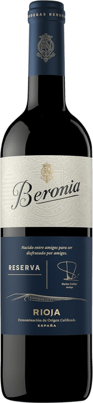 18,95 € Kostenloser Versand | Rotwein Beronia Reserve D.O.Ca. Rioja La Rioja Spanien Tempranillo, Graciano, Mazuelo Flasche 75 cl
