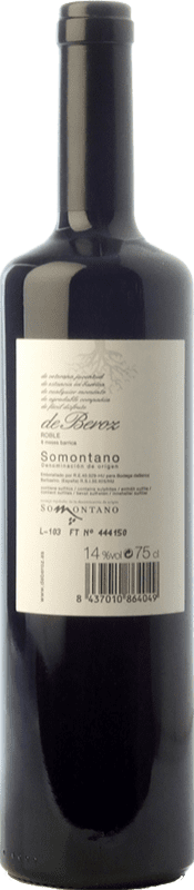 10,95 € Free Shipping | Red wine Beroz Nuestro Roble D.O. Somontano Aragon Spain Tempranillo, Merlot, Cabernet Sauvignon, Moristel Bottle 75 cl