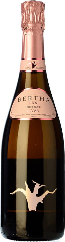 28,95 € Kostenloser Versand | Rosé Sekt Bertha Siglo XXI Große Reserve D.O. Cava Katalonien Spanien Pinot Schwarz Flasche 75 cl