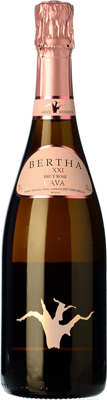 29,95 € Envio grátis | Espumante rosé Bertha Siglo XXI Grande Reserva D.O. Cava Catalunha Espanha Pinot Preto Garrafa 75 cl